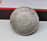 1948 YILI GÜMÜŞ 1 LİRA - TÜRKİYE CUMHURİYETİ'NİN TEDAVULDEKİ SON GÜMÜŞ PARASI