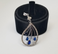 SAFİR VE PIRLANTA TAŞLI LALE MODEL KOLYE UCU