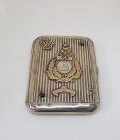 GÜMÜŞ ÜZERİ ALTIN ÇAKMA İŞÇİLİKLİ OSMANLI DENİZCİ PAŞA SİGARA TABAKASI