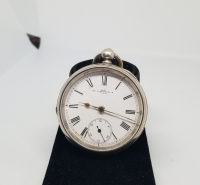 ARKADAN KURMALI GÜMÜŞ KASA NADİR TİPTE AMERİKAN CEP SAATİ