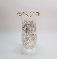 ÜZERİ ALTIN VARAKLI ANTİKA GAZ LAMBASI CAMI