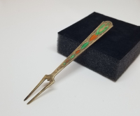 ORAK ÇEKİÇ DAMGALI ANTİKA MİNELİ RUS GÜMÜŞ PEYNİR ÇATALI