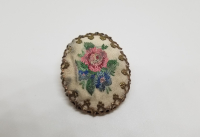 EL İŞİ ANTİKA ALTIN KAPLAMA BROŞ