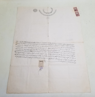 ORİJİNAL PULLARIYLA BÜYÜK BOY EL YAZMA HÜCCET - KADI KARARI