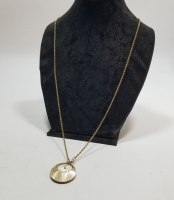 ALTIN KAPLAMA KURMALI ANTİKA KOLYE SAAT