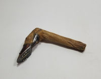 OSMANLI DÖNEMİ ÖZEL YAPIM SAVATLI GÜMÜŞ APLİKLİ CEYLAN AYAĞINDAN YAPILMIŞ BASTON