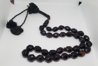 OSMANLI DÖNEMİ USTA İŞİ EL YAPIMI FASETA KESİMLİ ATEŞ KEHRİBARI TESPİH