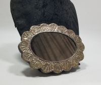 KABARTMA İŞÇİLİKLİ ANTİKA GÜMÜŞ DUVAR AYNASI