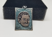 BÜLENT ECEVİT GÖRSELLİ GÜMÜŞ KAPLAMA CHP KOLYE