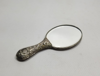 KABARTMA İŞÇİLİKLİ ANTİKA GÜMÜŞ EL AYNASI