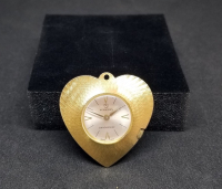 KALP FORMLU ALTIN KAPLAMA KURMALI ANTİKA KOLYE SAAT