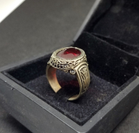 KABARTMA İŞÇİLİKLİ GÜMÜŞ KALIBINDA YAPILMIŞ GÜMÜŞ KAPLAMA YÜZÜK