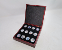 PRENSES DIANA KONULU AHŞAP KUTUSUNDA ÖZEL YAPIM GÜMÜŞ KAPLAMA HATIRA PARA SETİ