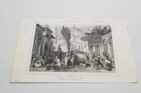 ŞEHZADE CAMİİ VE ÇEŞMESİ GÖRSELLİ OSMANLI DÖNEMİ BASKI GRAVÜR