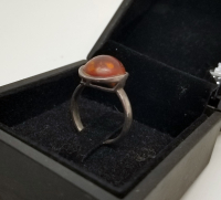 ÖZEL YAPIM DAMLA KEHRİBAR GÜMÜŞ YÜZÜK