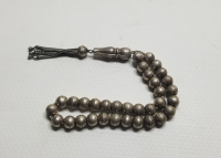 ÇİNTEMANİ İŞÇİLİKLİ EL YAPIMI ANTİKA GÜMÜŞ TESPİH