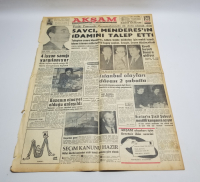 ADNAN MENDERES'İN İDAMI KONULU 25 OCAK 1961 TARİHLİ AKŞAM GAZETESİ