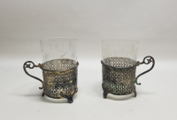 OSMANLI DÖNEMİ TUĞRALI GÜMÜŞ ÇİFT ŞERBETLİK