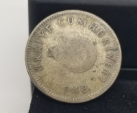 1948 YILI GÜMÜŞ TÜRKİYE CUMHURİYETİNİN SON GÜMÜŞ PARASI OLAN 1 LİRA