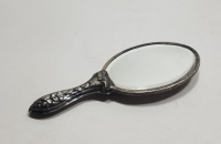 KABARTMA İŞÇİLİKLİ ANTİKA GÜMÜŞ EL AYNASI