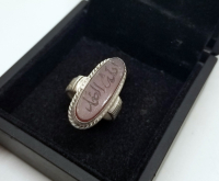 AKİK TAŞLI VE DUALI GÜMÜŞ YÜZÜK