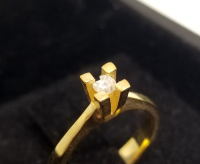 ALTIN KAPLAMA ÖZEL YAPIM TEKTAŞ YÜZÜK