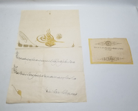 ORİJİNAL ZARFIYLA ALİ RIZA EFENDİ'YE VERİLMİŞ 4. DERECE MECİDİ NİŞANI BERATI