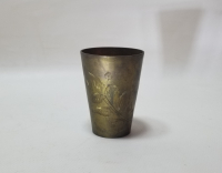 ÜZERİ KALEM İŞÇİLİKLİ HAC HATIRASI ANTİKA ŞERBET BARDAĞI