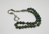 İMAME VE PÜSKÜLÜ GÜMÜŞ KAPLAMA 33LÜK DOĞAL TAŞ TESPİH