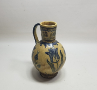 ÜZERİ LALE MOTİFLİ OSMANLI DÖNEMİ NADİR TİPTE KÜTAHYA KARAF - BARDAK