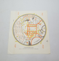 KUŞEKAĞIDA BASILMIŞ KAŞGARLI MAHMUD'UN ÇİZDİĞİ DÜNYA HARİTASI