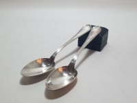 ÜZERİ İNSİYALLİ GÜMÜŞ KAPLAMA ANTİKA İKİ ADET KAŞIK