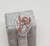 KIZILDERİLİ GÖRSELLİ CAM ÜZERİ KAMEO FORMUNDA YAPILMIŞ ANTİKA YÜZÜK KAŞI