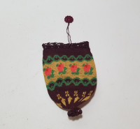 GÜMÜŞ SIRMALI VE KÖK BOYALI OSMANLI DÖNEMİ PARA KESESİ