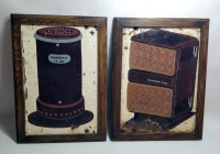 2 ADET ANTİKA EL BOYAMA EMAYESAN REKLAM TABELASI