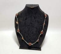 ÜZERİ DOĞAL TAŞLI ANTİKA BİJUTERİ STRES KOLYESİ