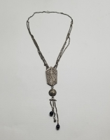 TESTERE VE KALEM İŞÇİLİKLİ OSMANLI DÖNEMİ ÖZEL YAPIM GÜMÜŞ GERDANLIK