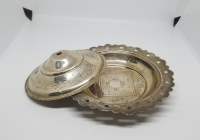 ÜZERİ KALEM İŞÇİLİKLİ VE TUĞRALI OSMANLI DÖNEMİ GÜMÜŞ MAMA KABI