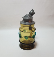 KABARTMA İŞÇİLİKLİ NADİR TİPTE ANTİKA TANKART - BİRA BARDAĞI