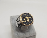 ÜZERİ TUĞRA FORMLU GÜMÜŞ YÜZÜK