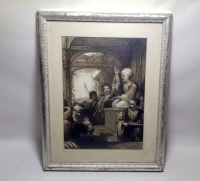 KAHVEDE YENİÇERİ AĞALARI GÖRSELLİ ANTİKA GRAVÜR