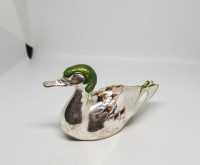 GÜMÜŞ KAPLAMA DEKORATİF ÖRDEK FİGÜRÜ