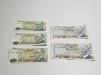 YÜKSEK KONDİSYONDA KOLEKSİYONLUK 6. EMİSYON 5 LİRA VE 7. EMİSYON 10 LİRA LOTU