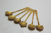 ÜZERİ ALTIN KAPLAMA METAL TATLI KAŞIĞI TAKIMI