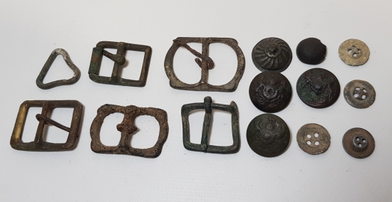 1. DÜNYA SAVAŞI ASKERİ KEMER TOKASI VE DÜĞME LOTU