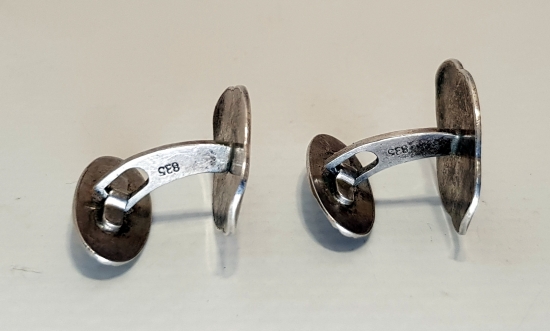 1900'LERDEN BİR ÇİFT GÜMÜŞ KOL DÜĞMESİ 