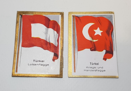 OSMANLI BAYRAKLARI KONULU İKİ ADET ÇİKOLATA KARTI 