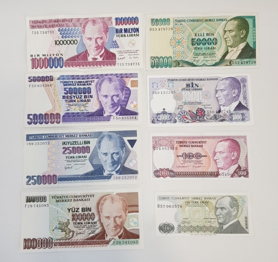 7. EMİSYON 8 ADET KAĞIT PARA