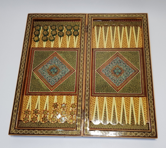 ÖZEL YAPIM MARKÜTERİ VE MİNYATÜRLÜ TAVLA