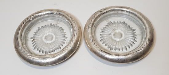 İNGİLİZ STERLING SILVER & KRİSTAL KESME BİR ÇİFT İKRAMLIK